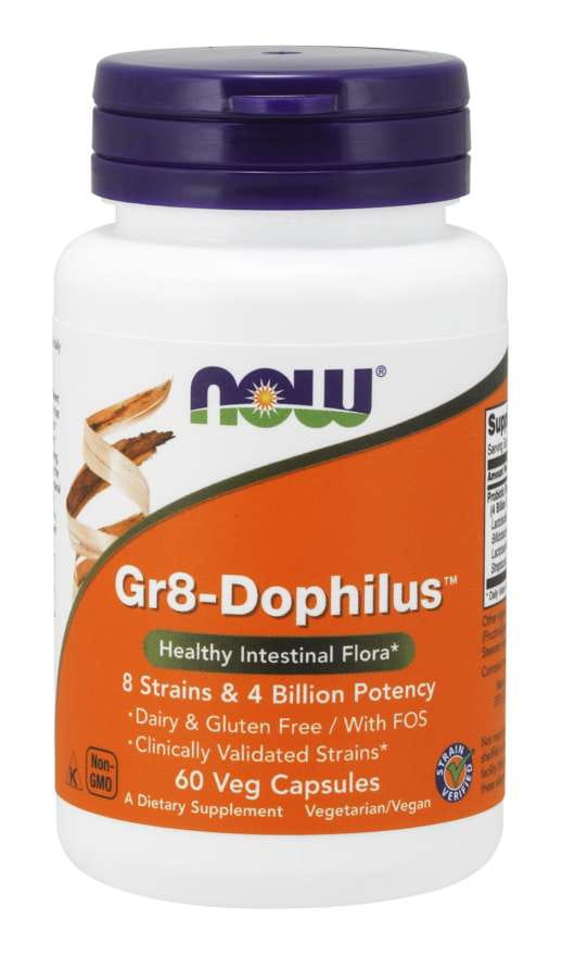 Gr8dophilus probiotique 60 gélules NOW FOODS