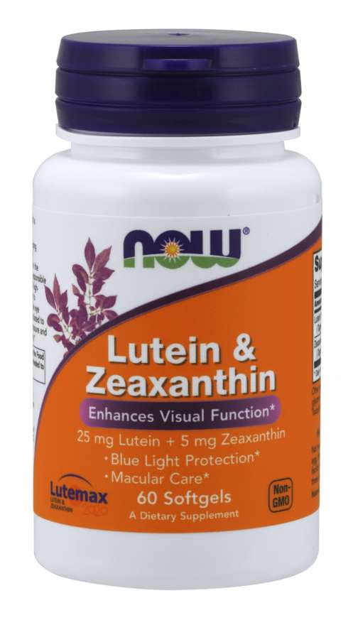 Lutéine 25 MG et Zéaxanthine 5 MG 60 gélules NOW FOODS