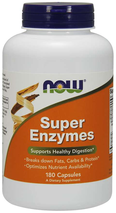 Super enzymes enzymes digestives 180 gélules NOW FOODS