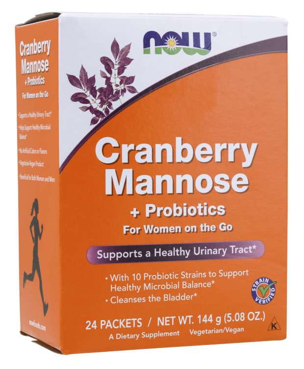 Canneberge mannose et probioTICS 24 x 6 g NOW FOODS