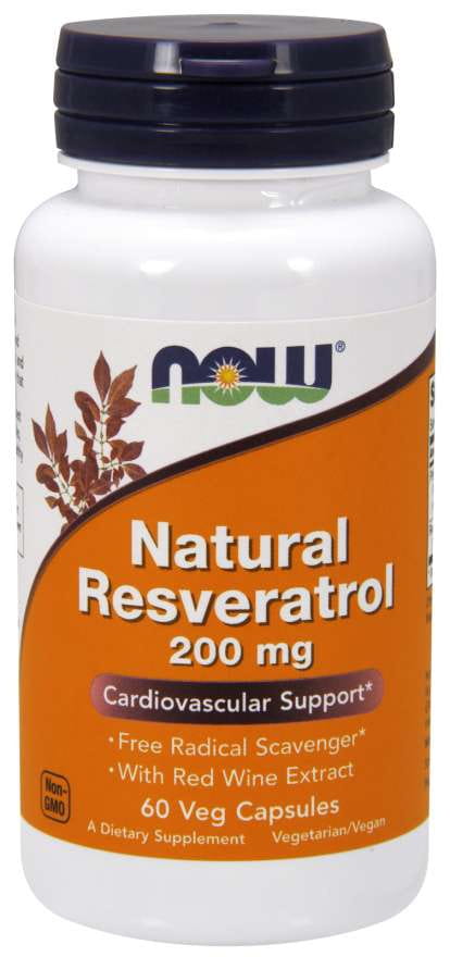 Resvératrol naturel 200 MG 60 gélules NOW FOODS