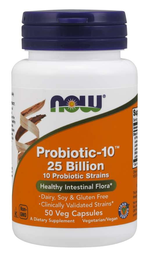 Probiotic10 ™ 25 Trillion 50 Capsules NOW FOODS