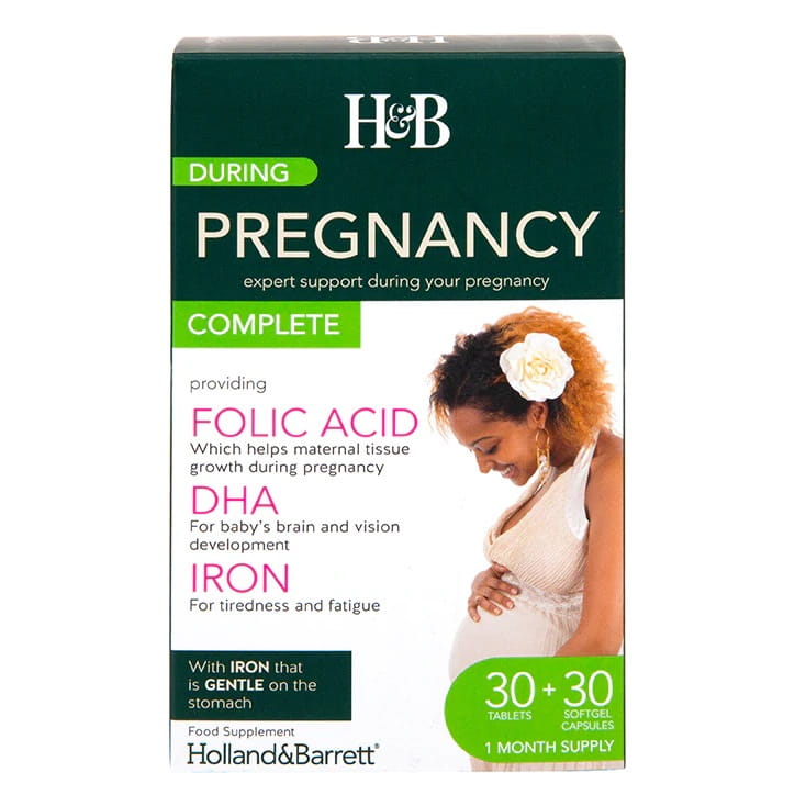Pendant la grossesse compléter 30 comprimés et 30 gélules HOLLAND & BARRETT