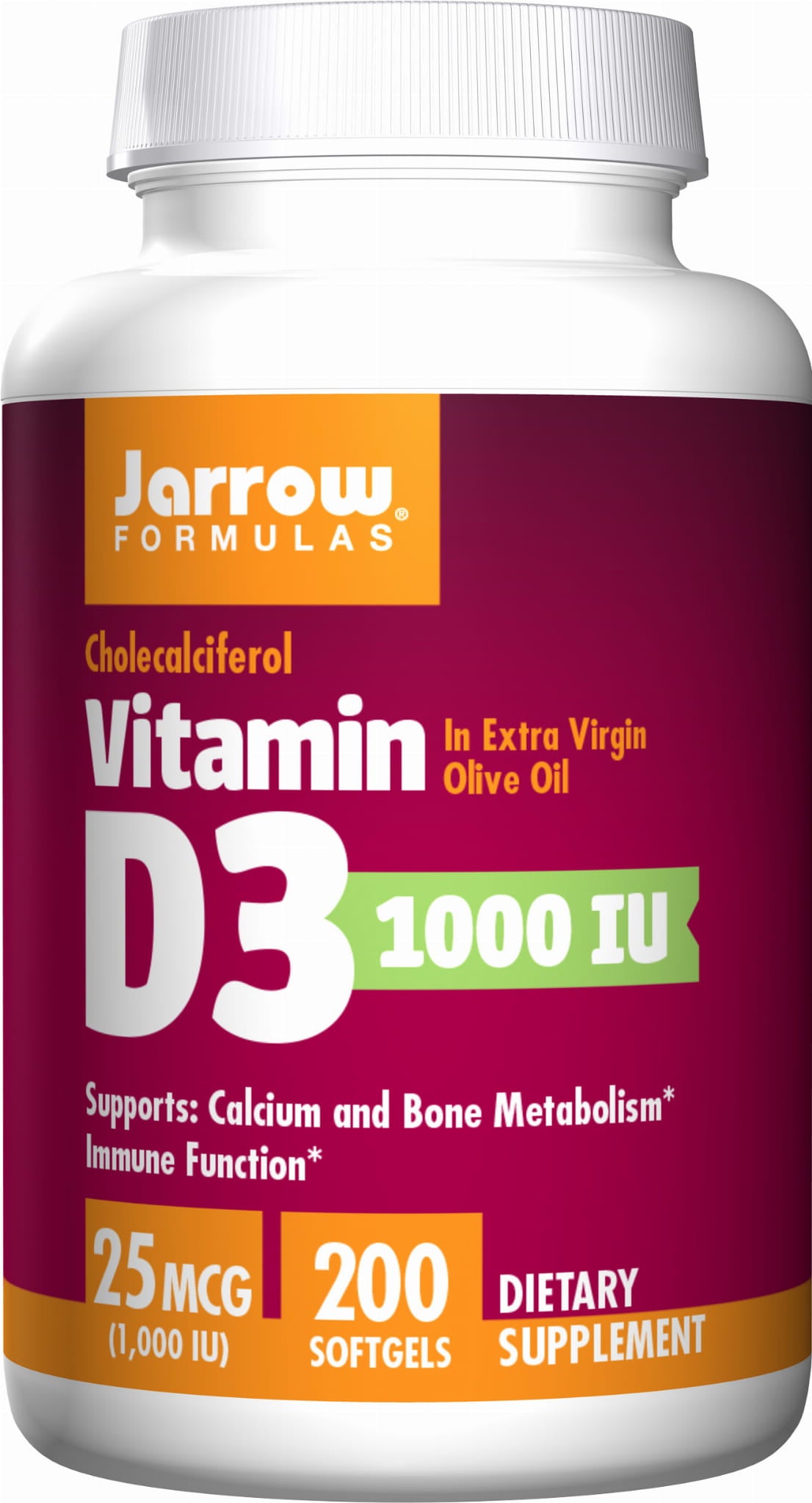 Vitamine D3 1000 ui 200 gélules FORMULES JARROW