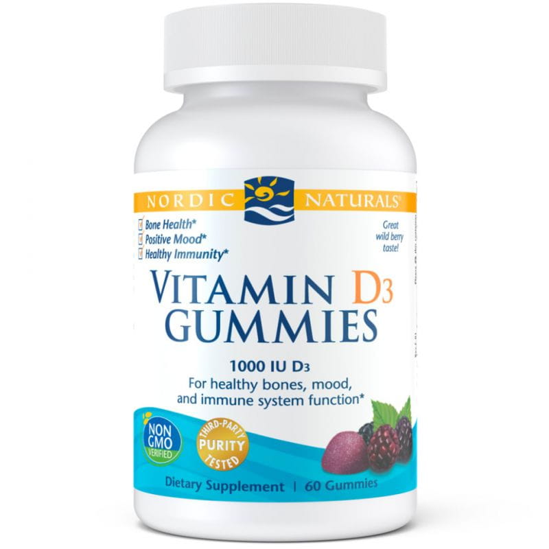 Vitamine D3 gommes 1000 ui 60 gommes NORDIC NATURALS