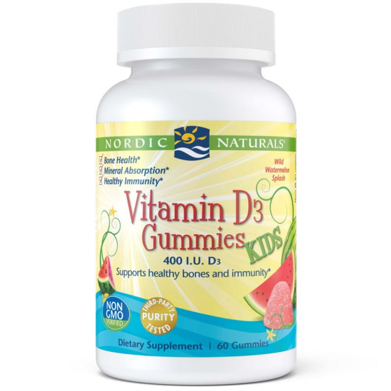 Vitamine D3 gommes enfants 400 ui 60 gelées NORDIC NATURALS