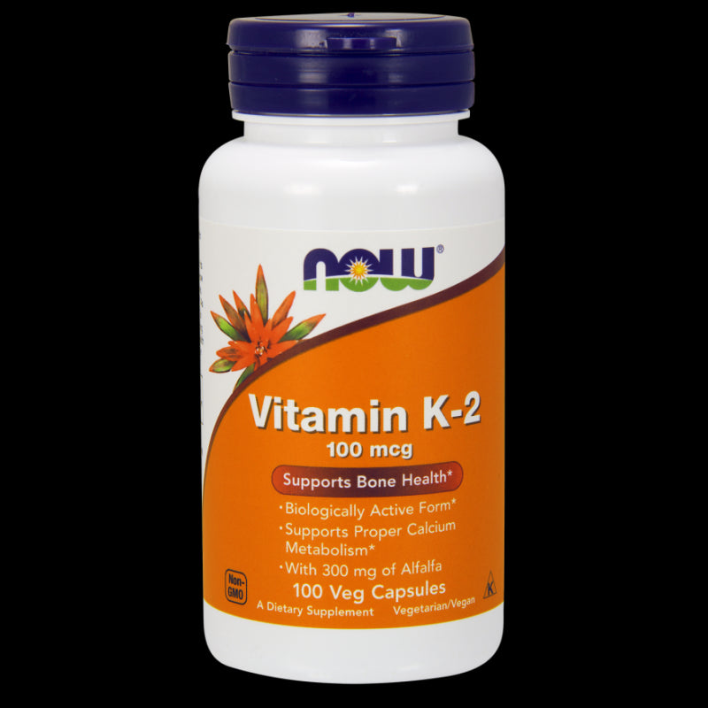 Vitamine K2mk4 100 mcg et luzerne 100 gélules NOW FOODS