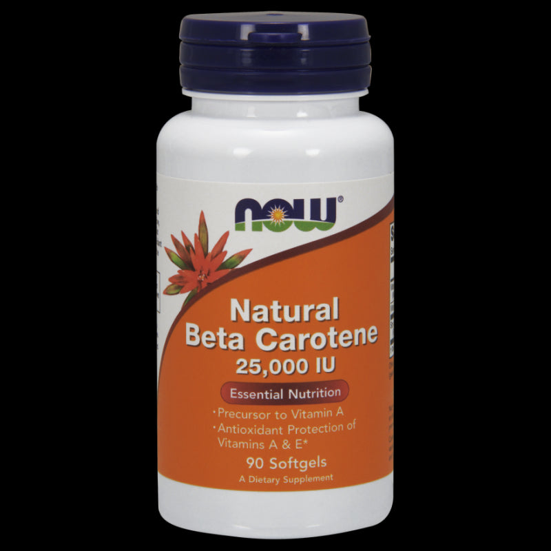 Vitamine A bêta-carotène naturelle 25 000 i dans 90 gélules de NOW FOODS