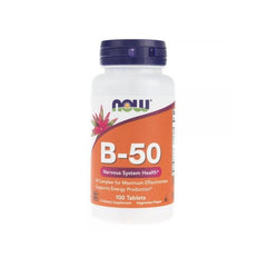 Vitamine B50 complexe de vitamines b 100 comprimés NOW FOODS