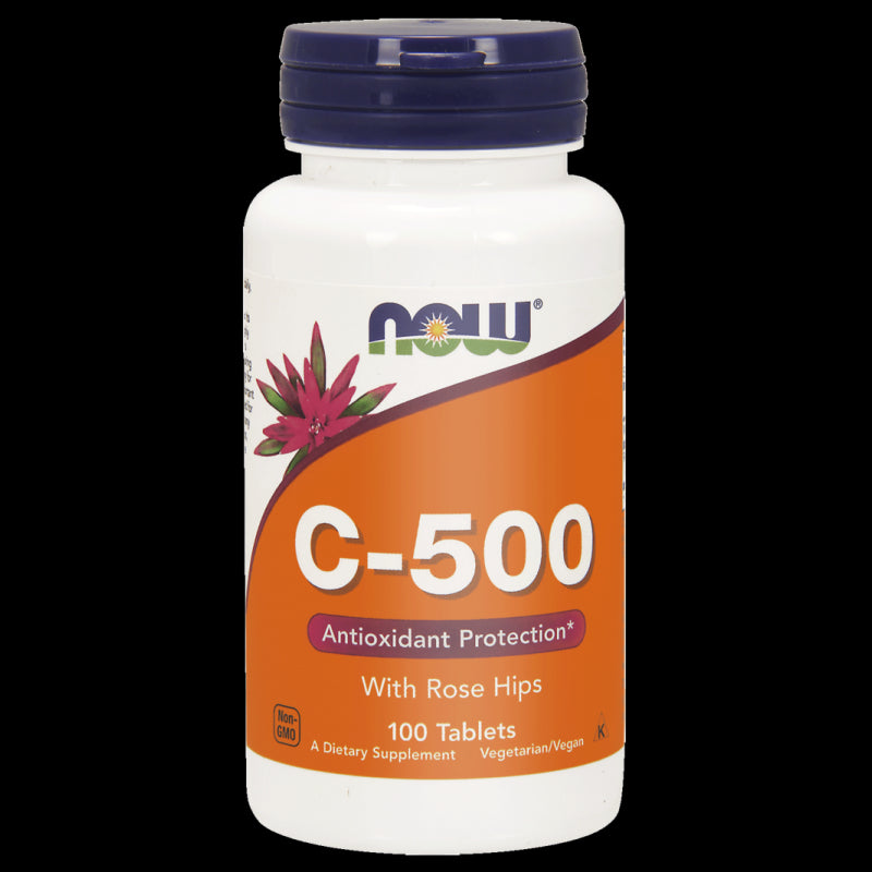 Vitamine C avec Rose Musquée 500 MG c500 100 comprimés NOW FOODS