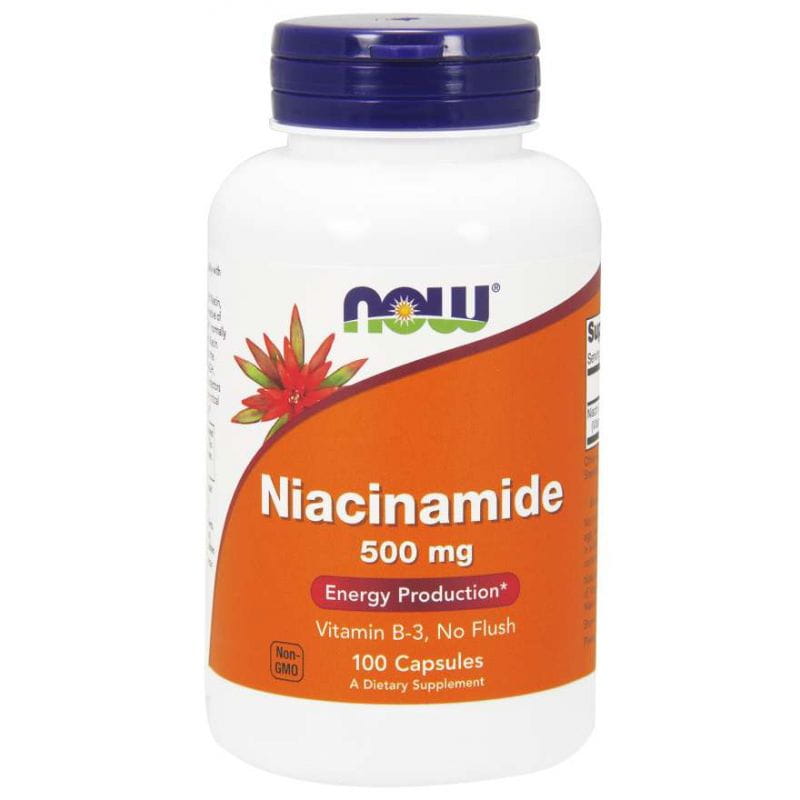 Vitamine B3 niacine niacinamide 500 MG 100 gélules NOW FOODS