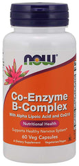 Coenzyme B COMPLEX complexe de bi vitamines acide alpha lipoïque et coenzyme Q10 60 gélules NOW FOODS