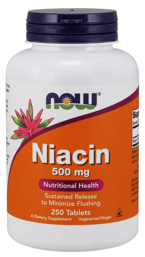 Vitamine B3 niacine niacine 500 MG 250 comprimés NOW FOODS