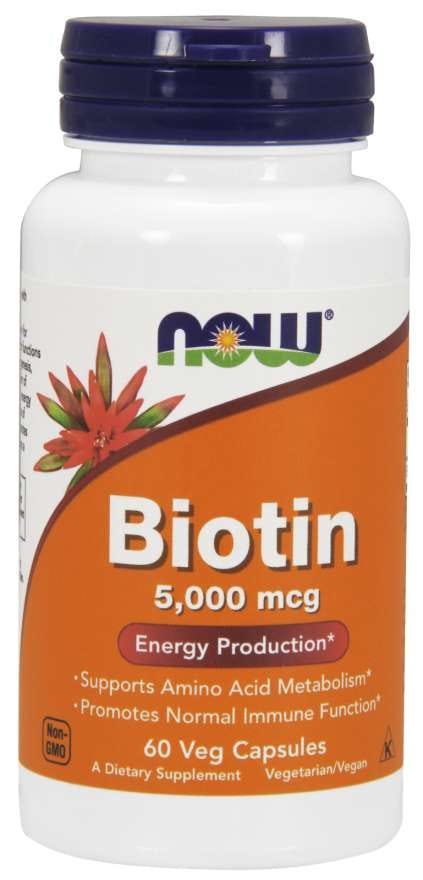 BioTIN biotine 5000 mcg 60 gélules NOW FOODS