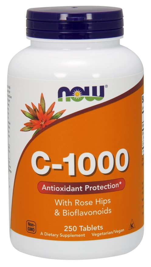 Vitamine C 1000 MG avec bioflavonoïdes et rose musquée 250 comprimés NOW FOODS