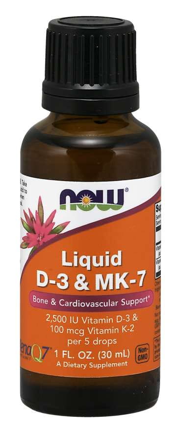 Vitamine D3 et K2 MK7 30 ml NOW FOODS