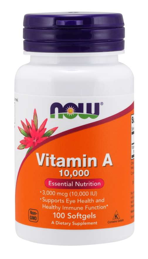 Vitamine A 10 000 UI 100 gélules NOW FOODS