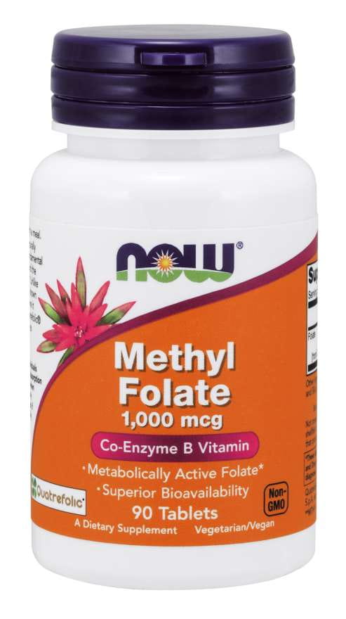 Folate de méthyle acide folique quadrifolique 1000 mcg 90 comprimés NOW FOODS