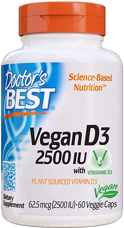 Végétalien Vitamine D3 2500iu 60 gélules DOCTOR'S BEST