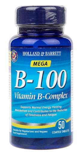 Vitamine B COMPLEX B100 50 comprimés HOLLAND & BARRETT