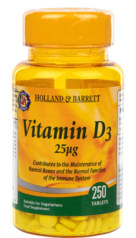 Vitamine D3 25 mcg 250 comprimés HOLLAND & BARRETT