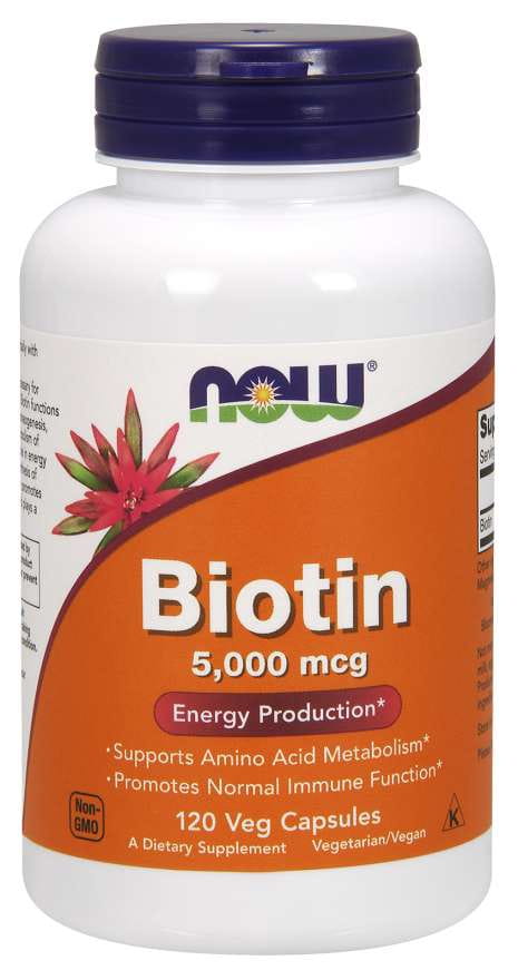 Biotine bioTIN 5000 mcg 120 gélules NOW FOODS