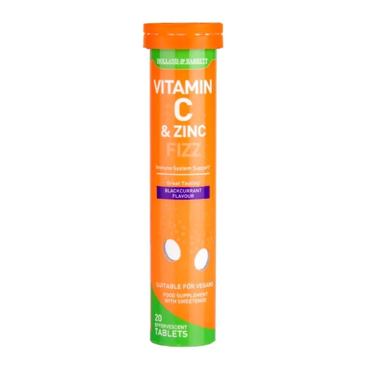 Vitamine C & zinc effervescent cassis 20 comprimés HOLLAND & BARRETT
