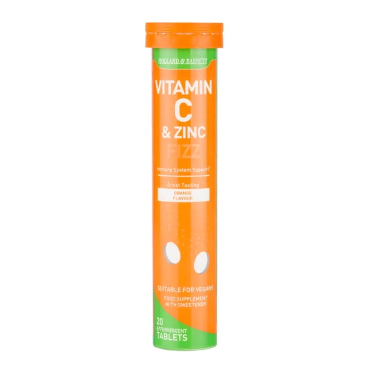 Vitamine C & zinc effervescent orange 20 comprimés HOLLAND & BARRETT