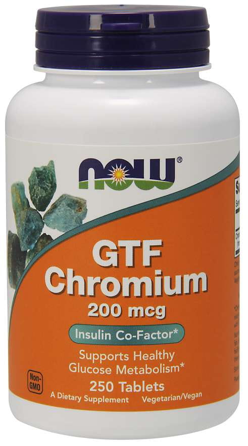 Gtf Chrome Chrome GTF 200 mcg 250 Comprimés NOW FOODS