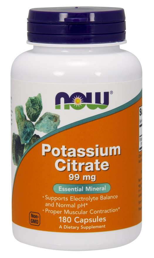 Citrate de potassium citrate de potassium 99 MG 180 gélules NOW FOODS