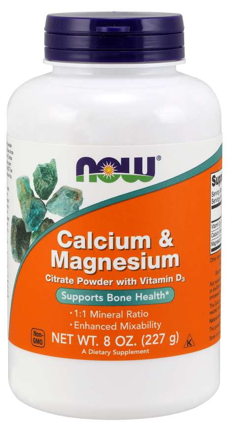 Calcium et magnésium 227 g NOW FOODS