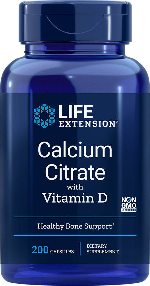 Citrate de calcium avec vitamine D 200 capsules LIFE EXTENSION