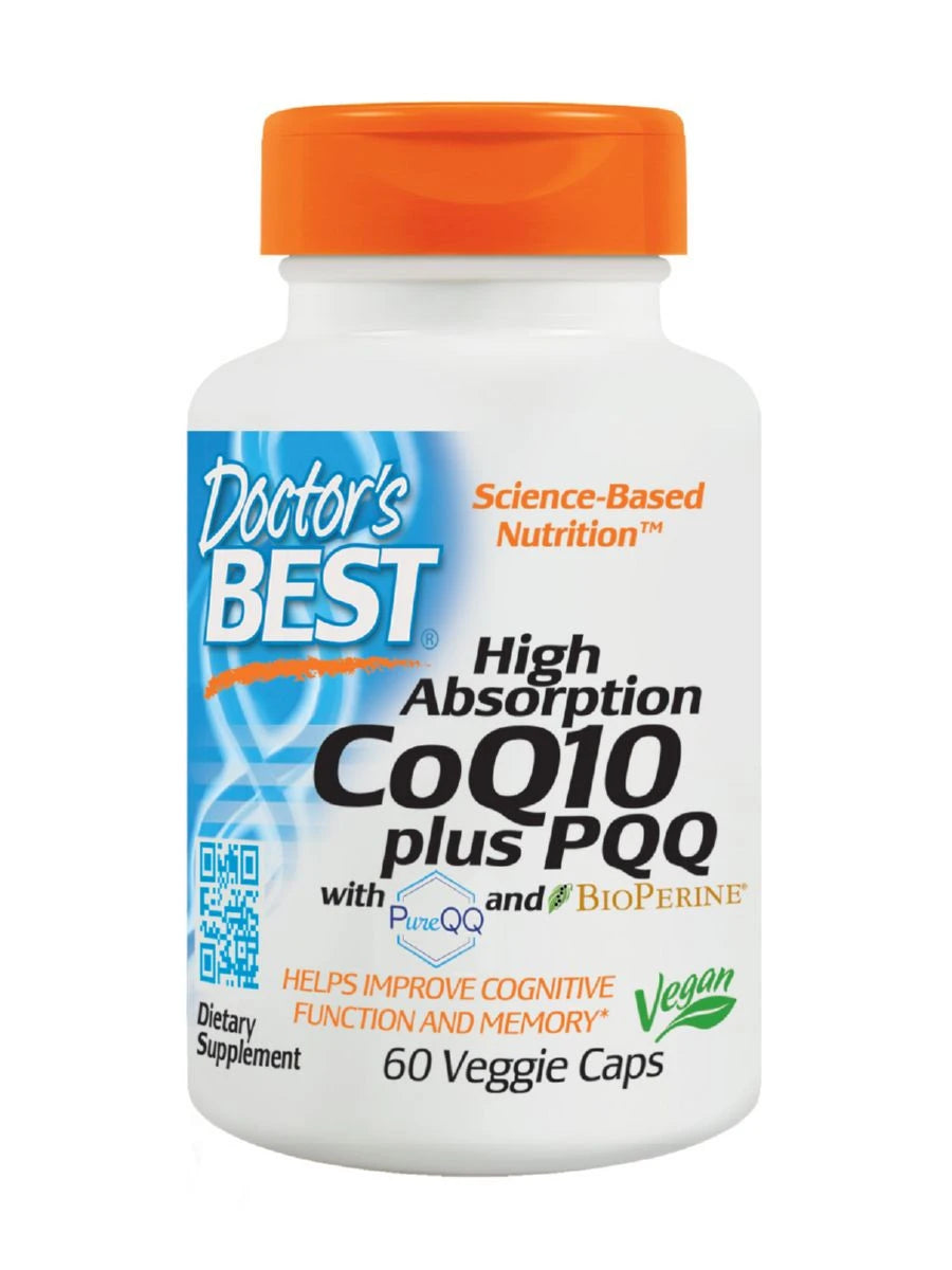 Coenzyme Q10 100 MG et pqq 20 MG et pipérine biopérine vegan 60 gélules DOCTOR'S BEST