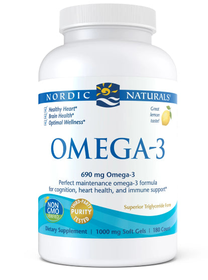 OMEGA 3 saveur citron 180 gélules NORDIC NATURALS