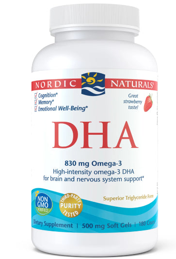 Huile DHA OMEGA3 180 gélules NORDIC NATURALS
