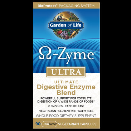 Mélange d'enzymes digestives Omegazyme ultra 90 gélules JARDIN DE LA VIE