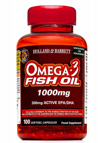 Huile de poisson OMEGA 3 1000 MG 100 gélules HOLLAND & BARRETT