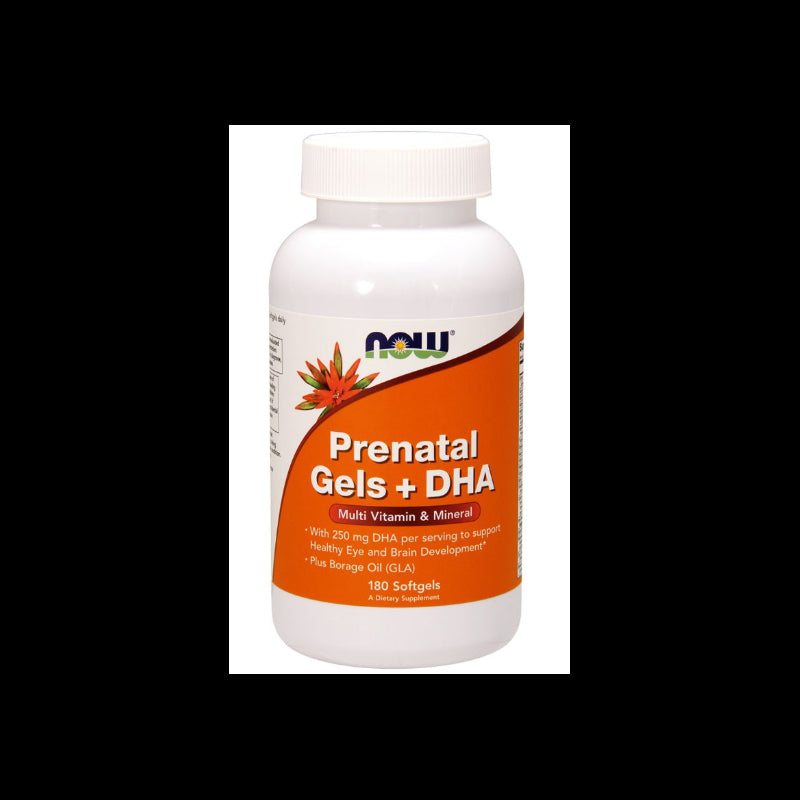 Gels prénataux et DHA vitamines et minéraux prénataux et DHA 180 gélules NOW FOODS