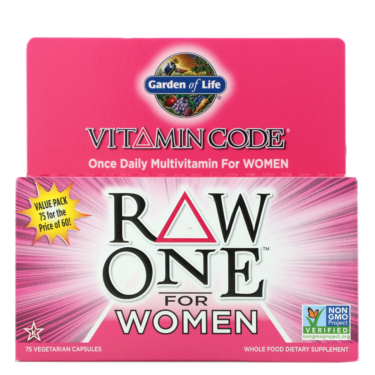 Vitamin code raw one pour femme pour femme 75 gélules GARDEN OF LIFE