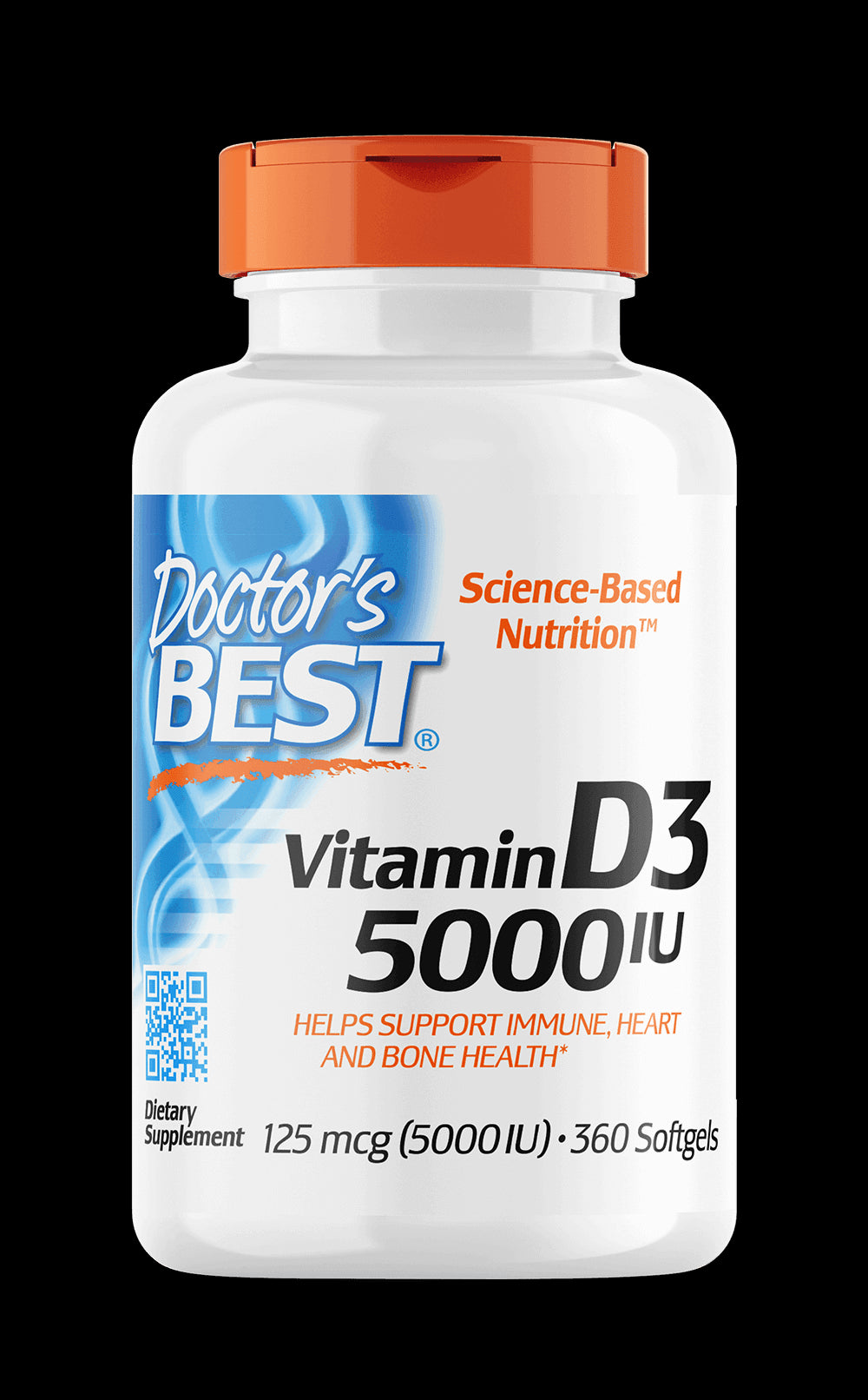 Vitamine D3 5000 ui 125 mcg 360 gélules DOCTOR'S BEST