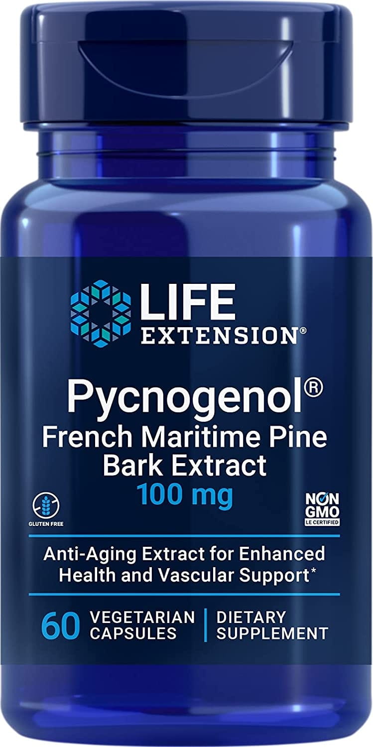 Extrait d'écorce de pin maritime pycnogenol extrait d'écorce de pin maritime français 100 MG 60 gélules PROLONGATION DE VIE