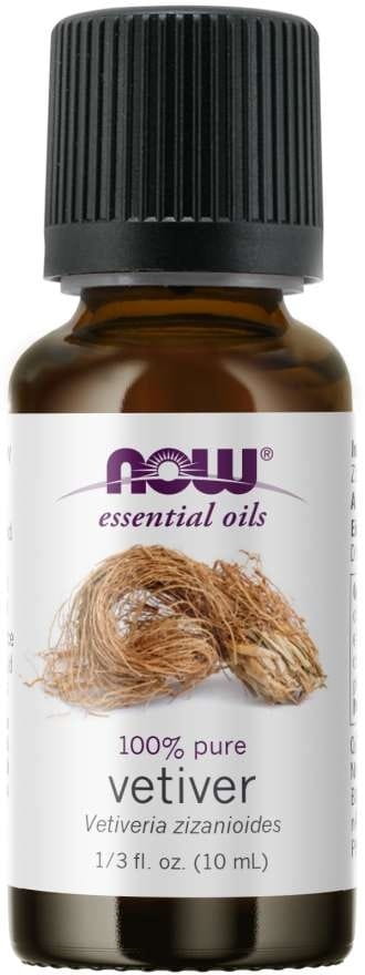 100% huile essentielle de vétiver vétiver 10 ml NOW FOODS HUILES ESSENTIELLES