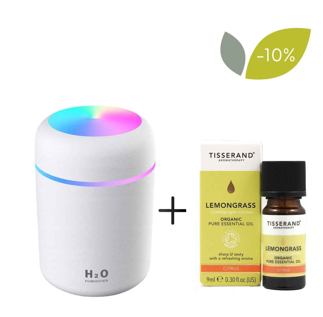 Coffret diffuseur d'huile Appio coloris blanc + huile de citronnelle citronnelle bio 9 ml TISSERAND