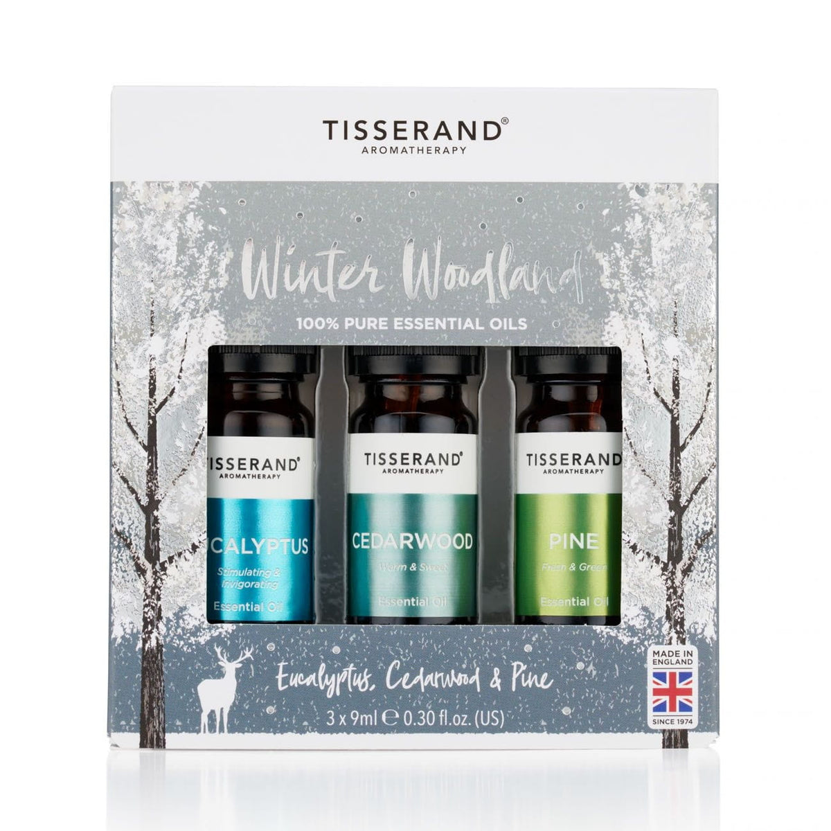 Coffret de 3 huiles essentielles bois d'hiver dans un coffret de Noël de 3 x 9 ml TISSERAND