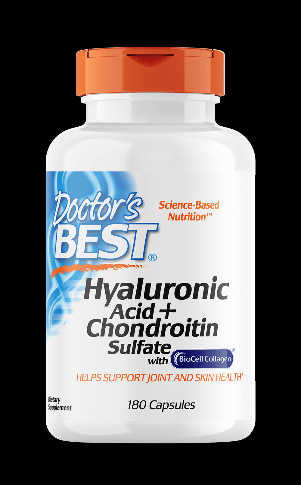 Acide hyaluronique + sulfate de chondroïtine + collagène hydrolysé de type ii acide hyaluronique + sulfate de chondroïtine avec collagène biocellulaire 180 gélules DOCTOR'S BEST