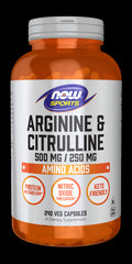 Arginine et citrulline L - arginine + L - citrulline 240 gélules NOW FOODS SPORTS