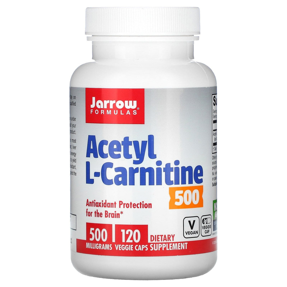 Acétyl L - carnitine 500 MG 120 gélules FORMULES JARROW