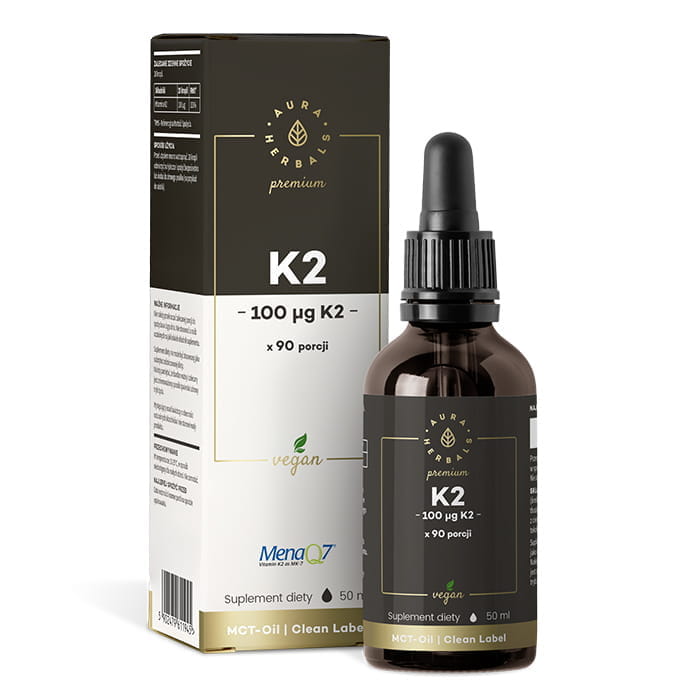 Vitamine K2 100 mcg premium vegan MENAQ7® 50 ml AURA HERBALS