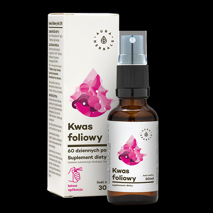 Vitamine b9 FORTE acide folique complément alimentaire en aérosol 30 ml AURA HERBALS