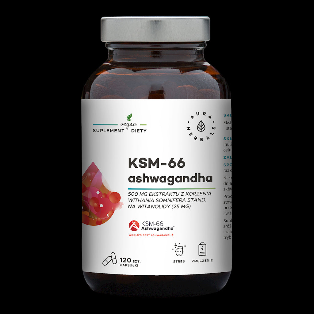 Ashwagandha KSM66 racine 500 MG 120 gélules AURA HERBALS